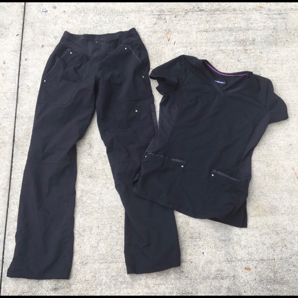 Lightly worn black scrub set